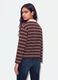 Brown pure cotton striped long-sleeve polo shirt, regular fit_2