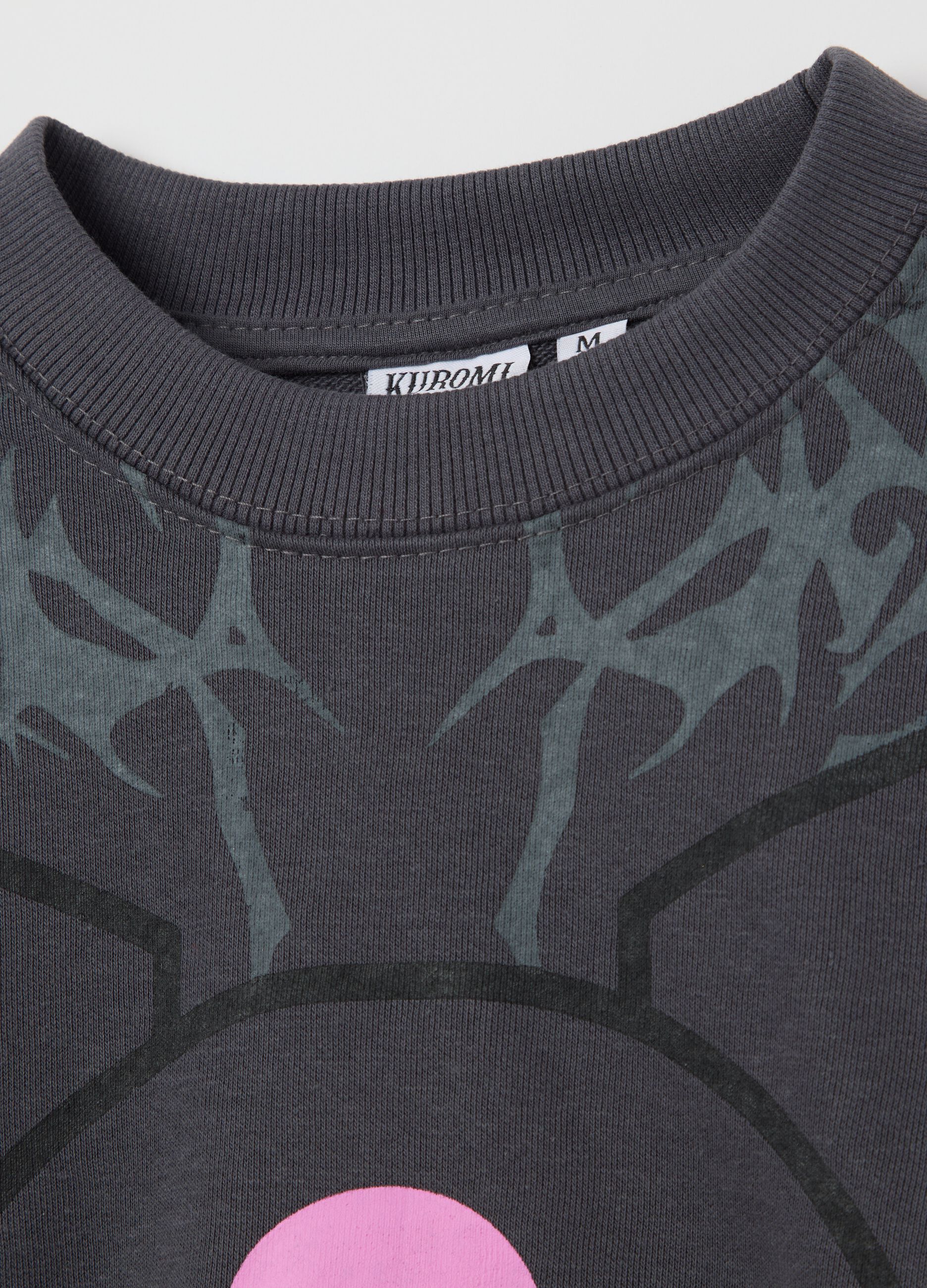 Black cropped sweatshirt with Kuromi print