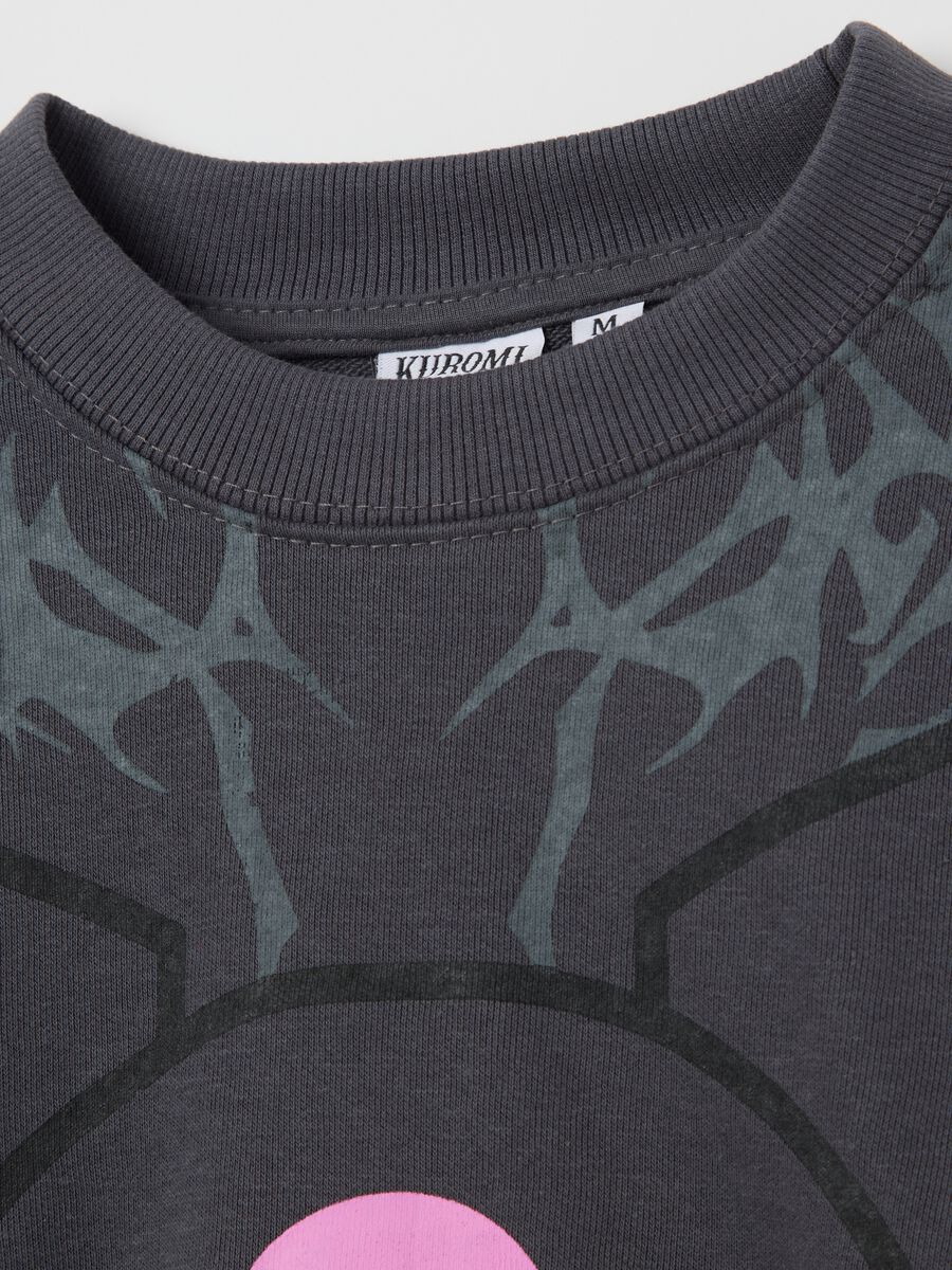 Black cropped sweatshirt with Kuromi print_5
