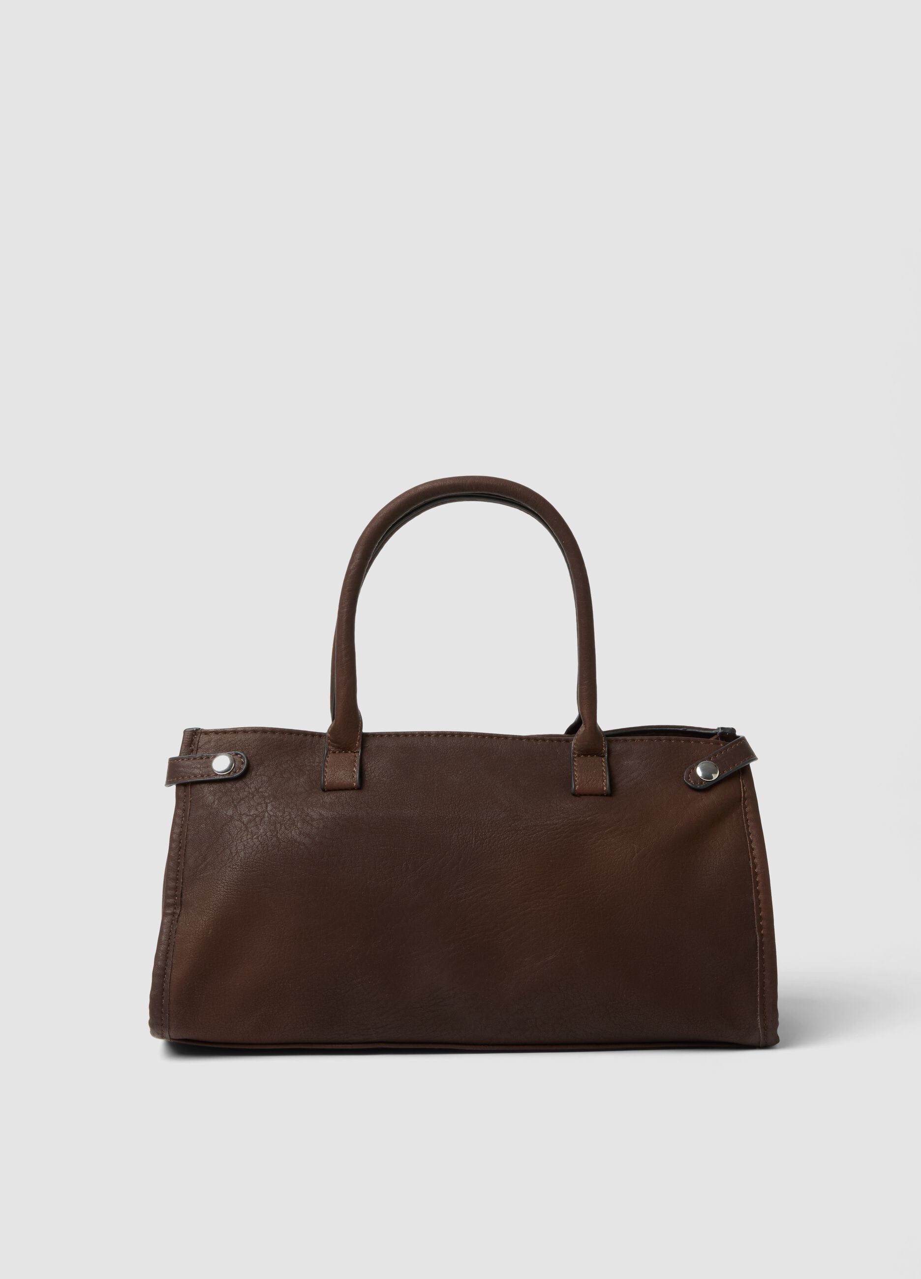 Brown handbag with removable shoulder strap
