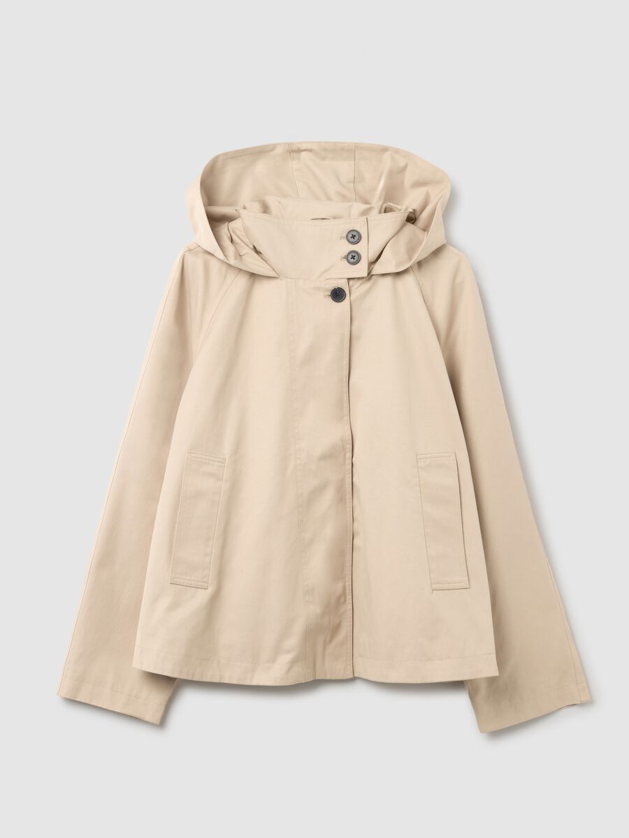 Giacca in misto cotone beige regular fit_5