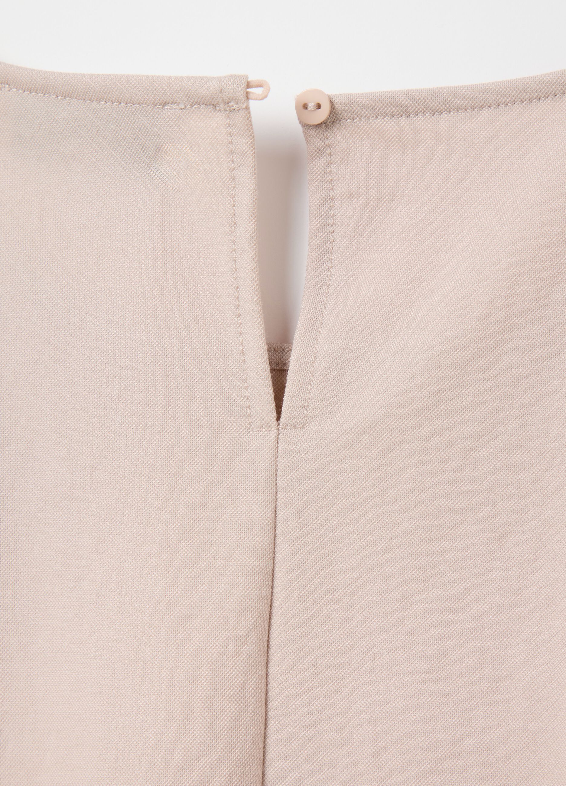 Women's cropped waist top in beige viscose blend with regular fit