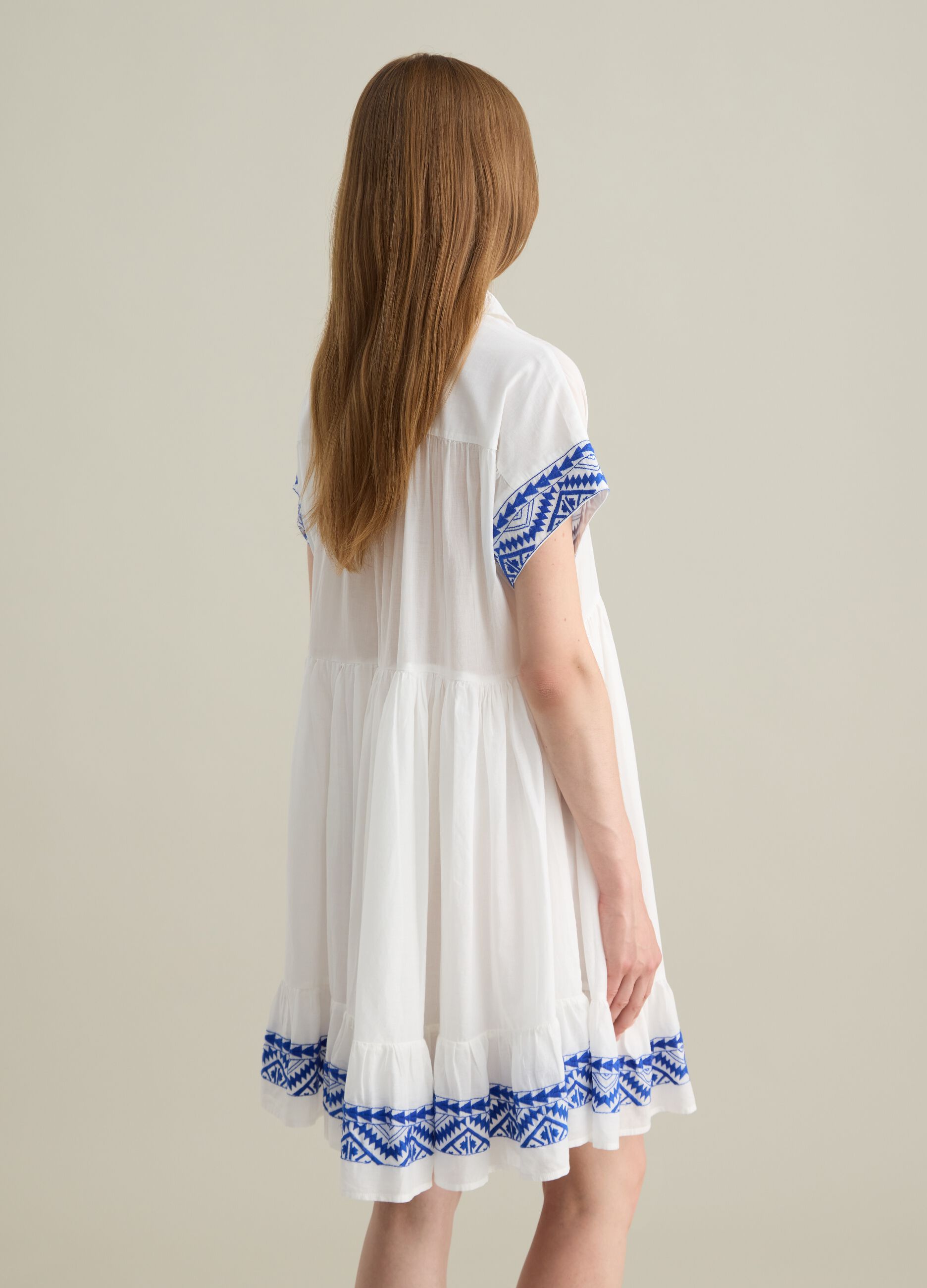 Women's Regular Fit Pure White Cotton Dress