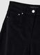 Black wide leg trousers in stretch cotton regular fit_5