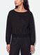 Black cotton-blend sweatshirt with bateau neckline and glitter_2