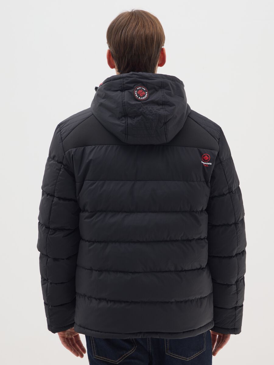 Black Padded Jacket with Hood_2