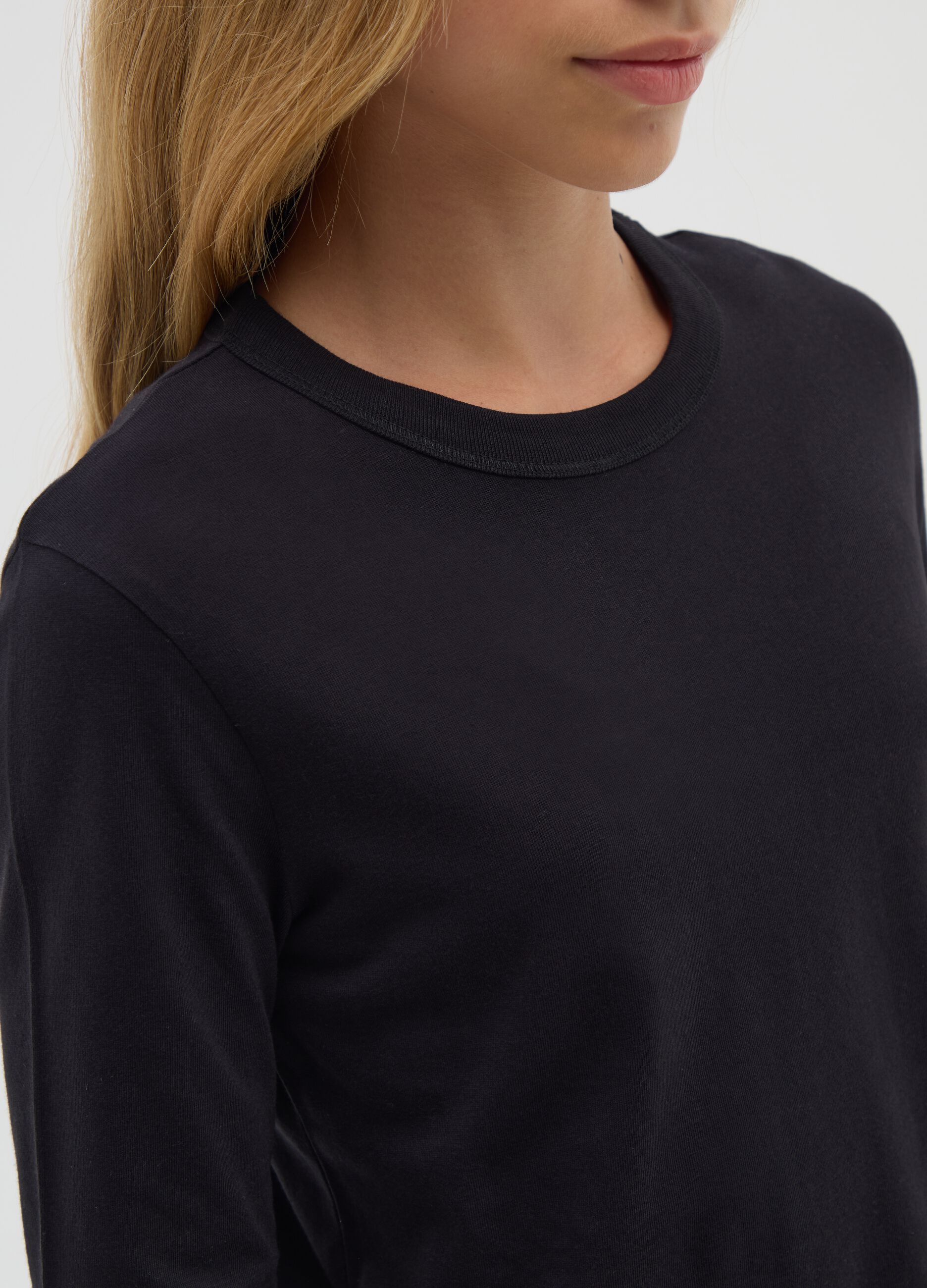 Girls' pure cotton black regular fit sweater
