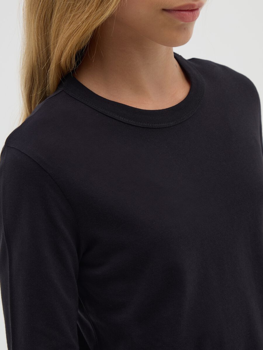 Girls' pure cotton black regular fit sweater_2