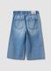 Light blue cotton and lyocell blend jeans with Lilo & Stitch print for baby girl_1