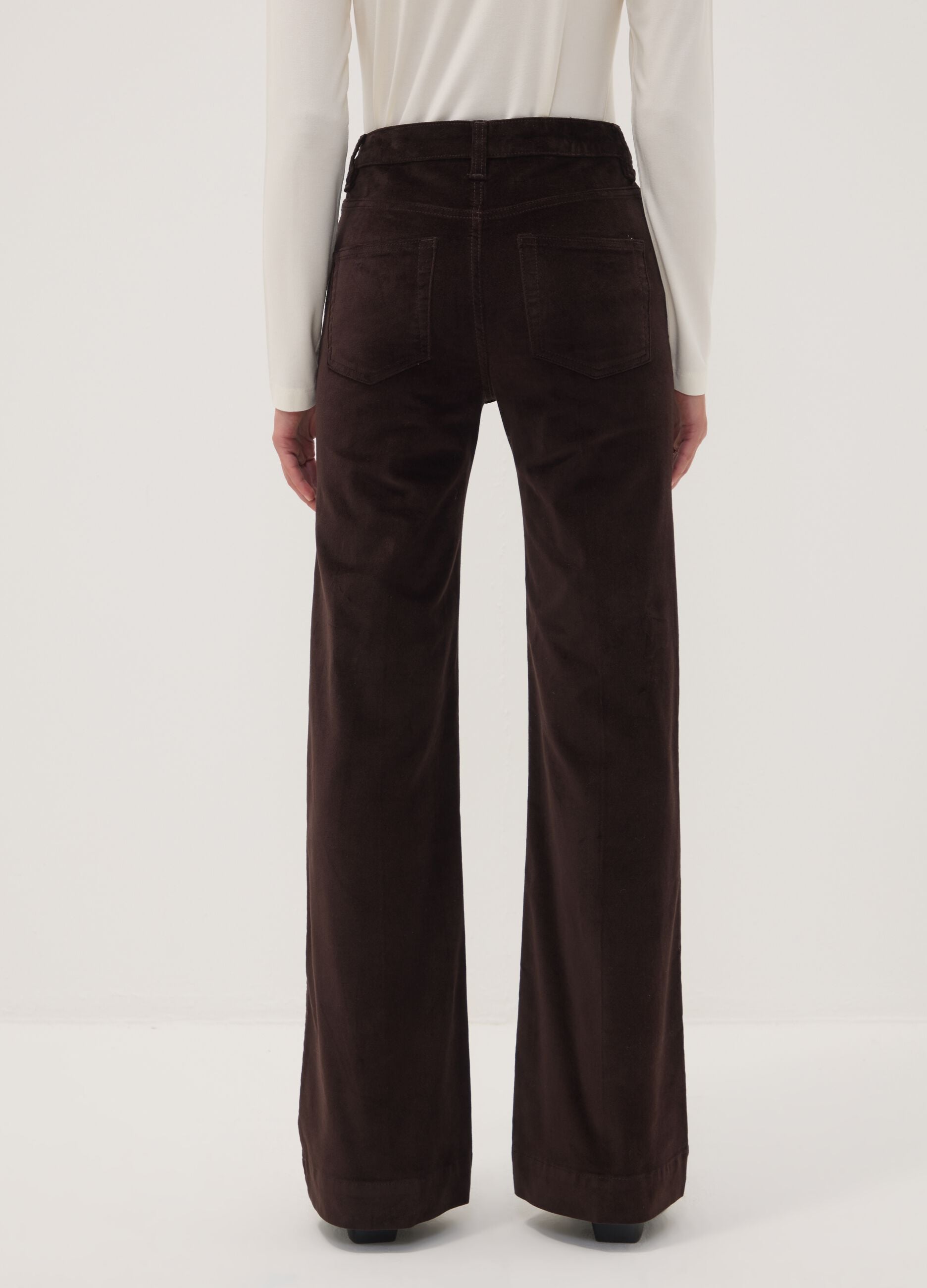 Brown bootcut stretch cotton jeans