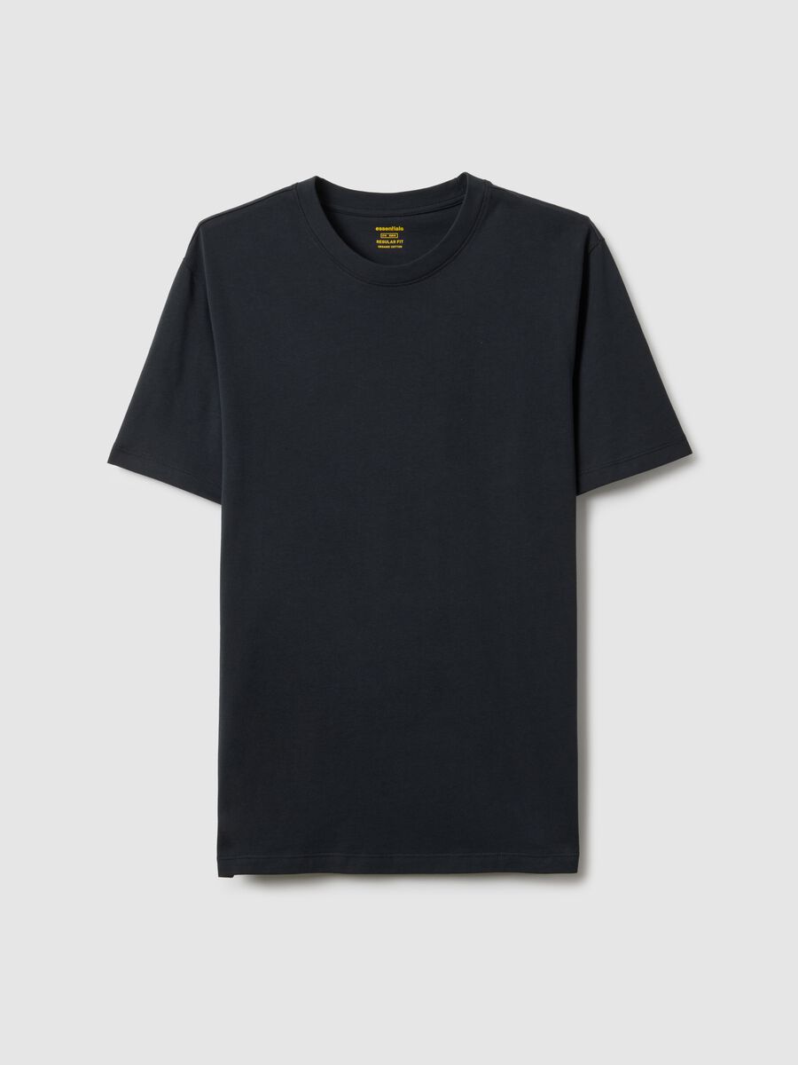 Black pure cotton regular fit t-shirt_4
