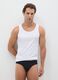 Set of two white pure cotton regular fit vests_0