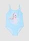 Blue one-piece swimsuit in stretch fabric_0