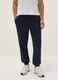 Blue cotton blend jogger trousers with regular fit_1