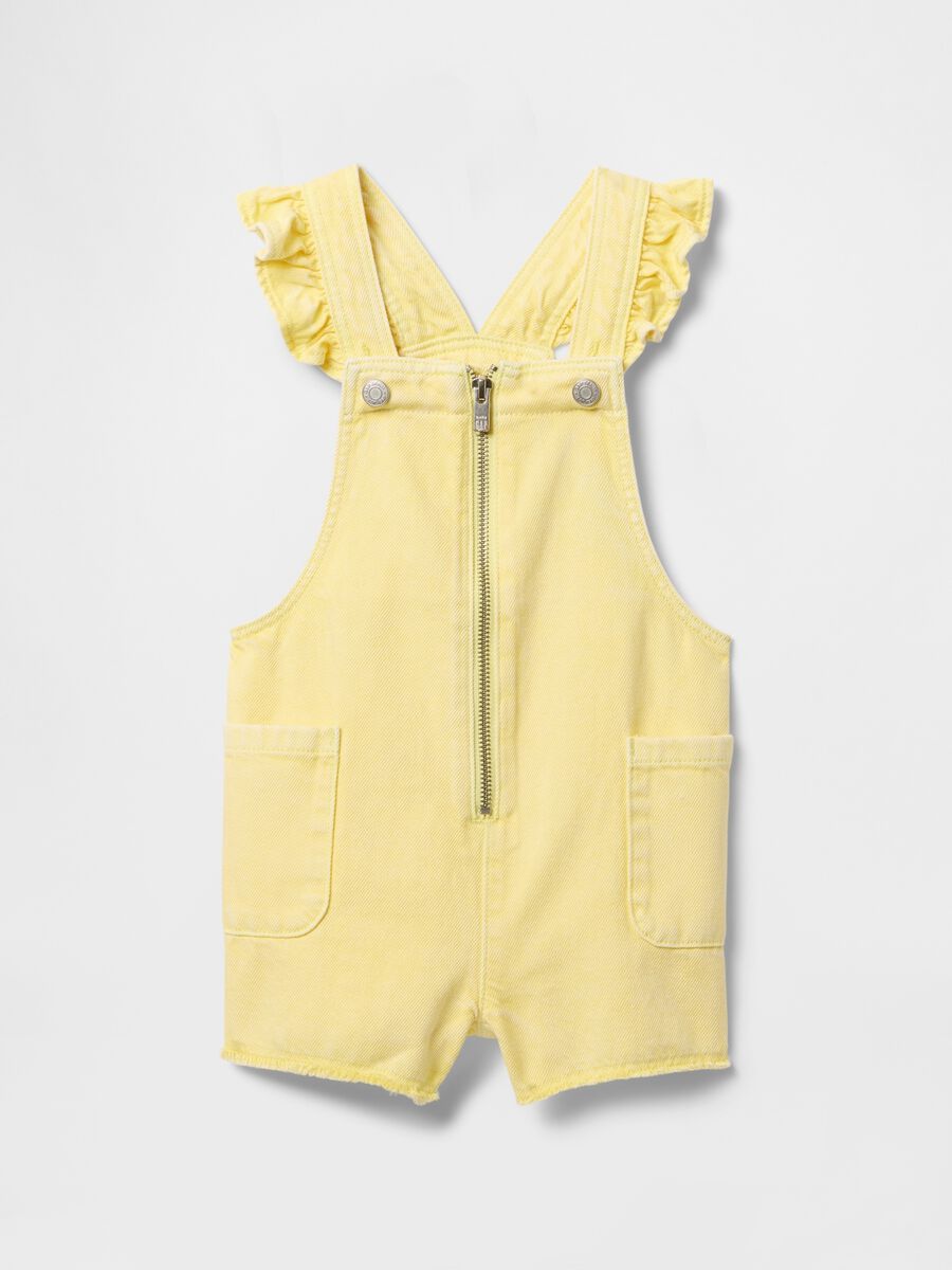 Yellow Cotton and Lyocell Overalls_0
