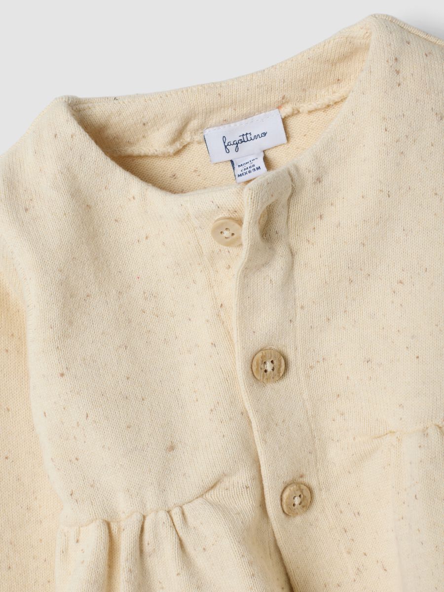 Cardigan bianco girocollo in misto cotone organico regular fit_2