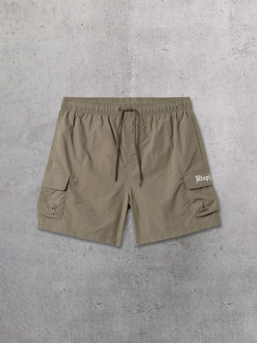 Cargo Swim Shorts Military Green_0