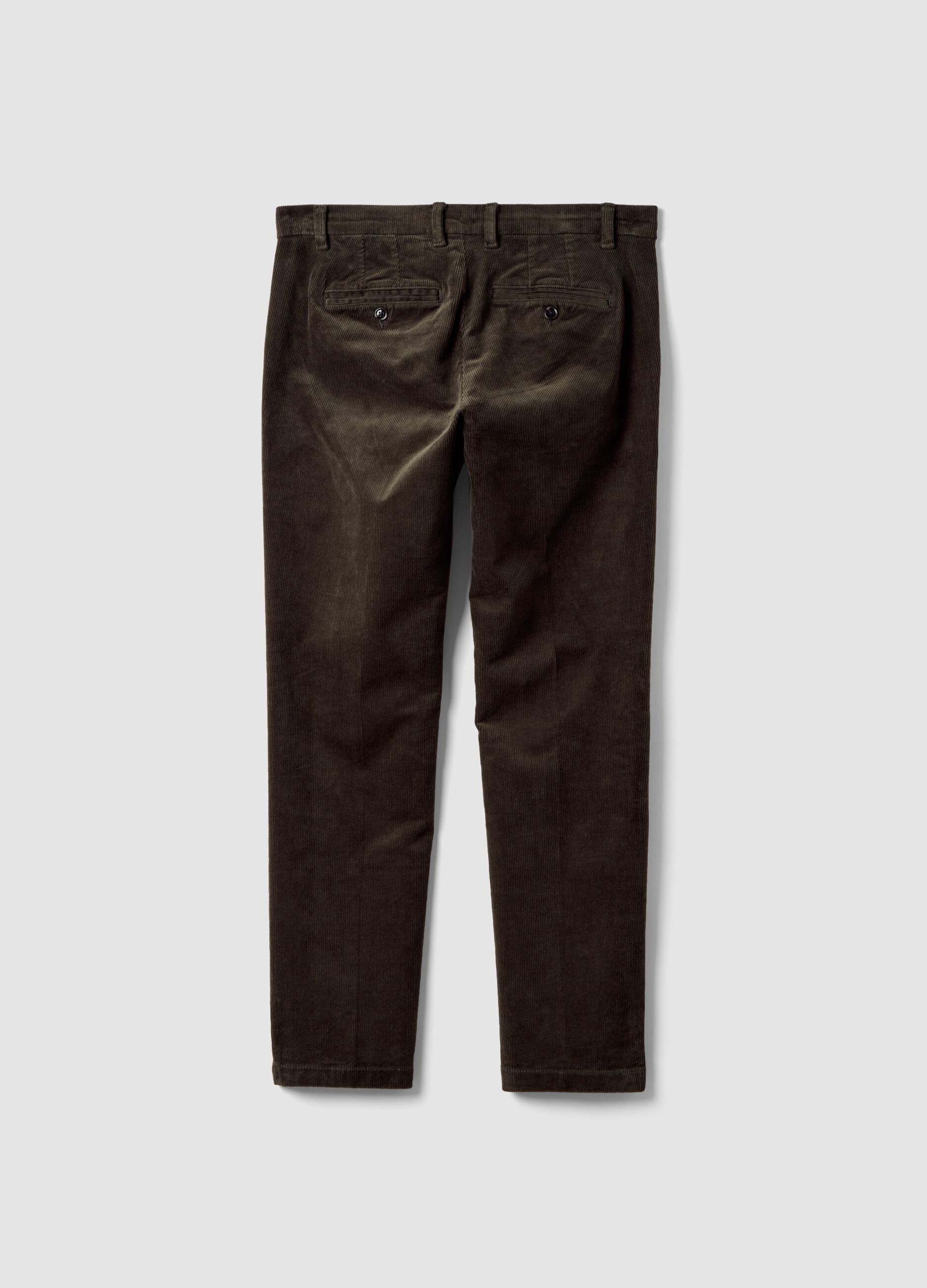 Men&rsquo;s green stretch-cotton chino trousers