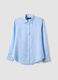 Light Blue Pure Linen Shirt, Regular Fit_0