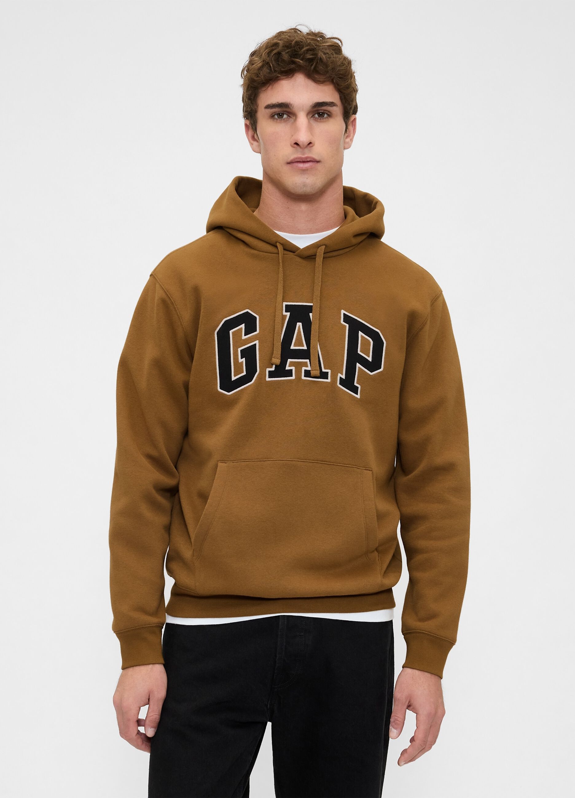 Felpa marrone con cappuccio