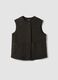 Gilet nero in pura lana con girocollo over fit_4