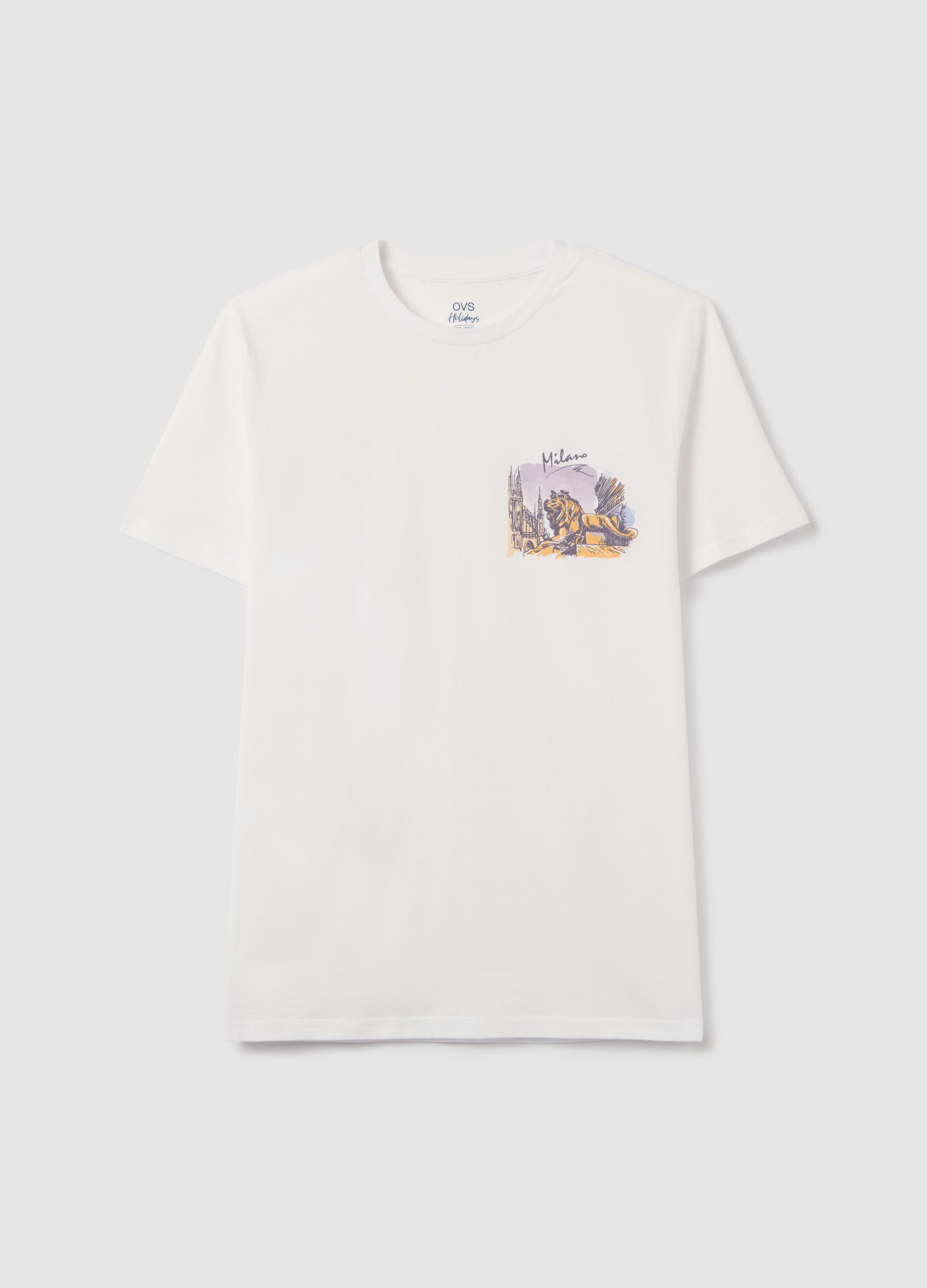 T-shirt in cotone con stampa "Milano"