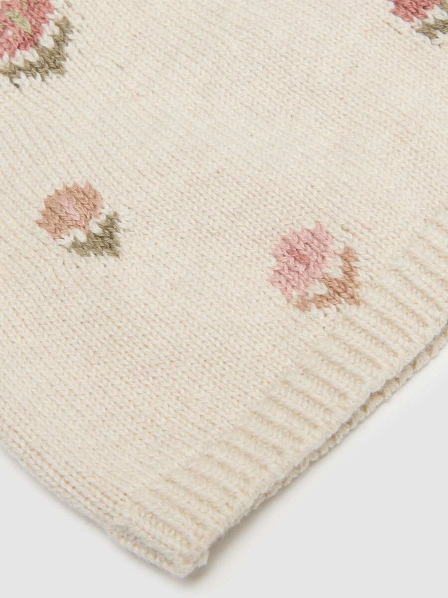 Baby Girl Hat in Pure Beige Cotton_1