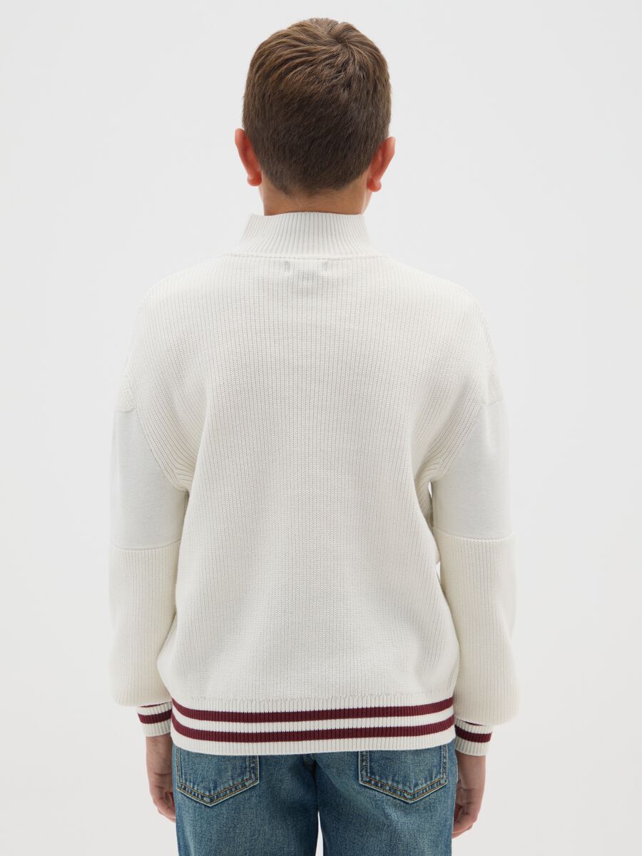 Maglione da ragazzo in puro cotone multicolor regular fit_1