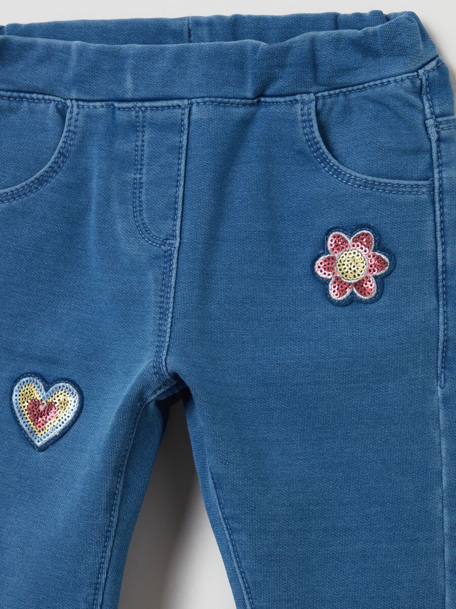 Jeggings with heart and flower patches_2