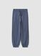Grey organic cotton jogger trousers for boys, relaxed fit_0