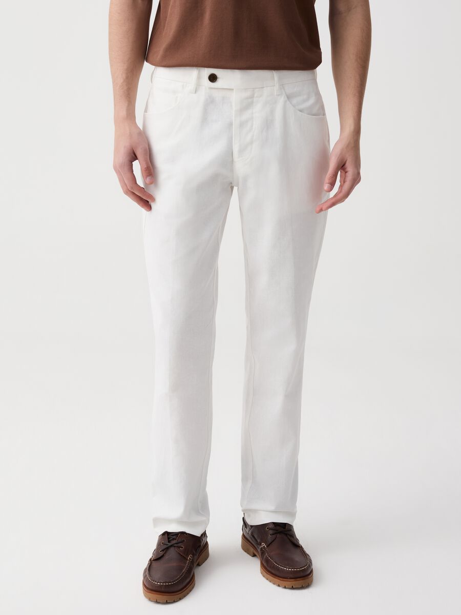 B.ST 1957 linen trousers with five pockets_1