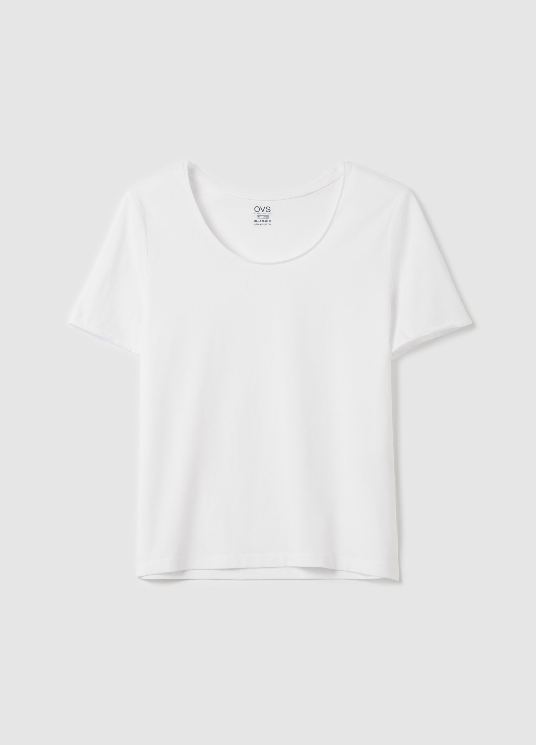 White relaxed-fit T-shirt in cotton