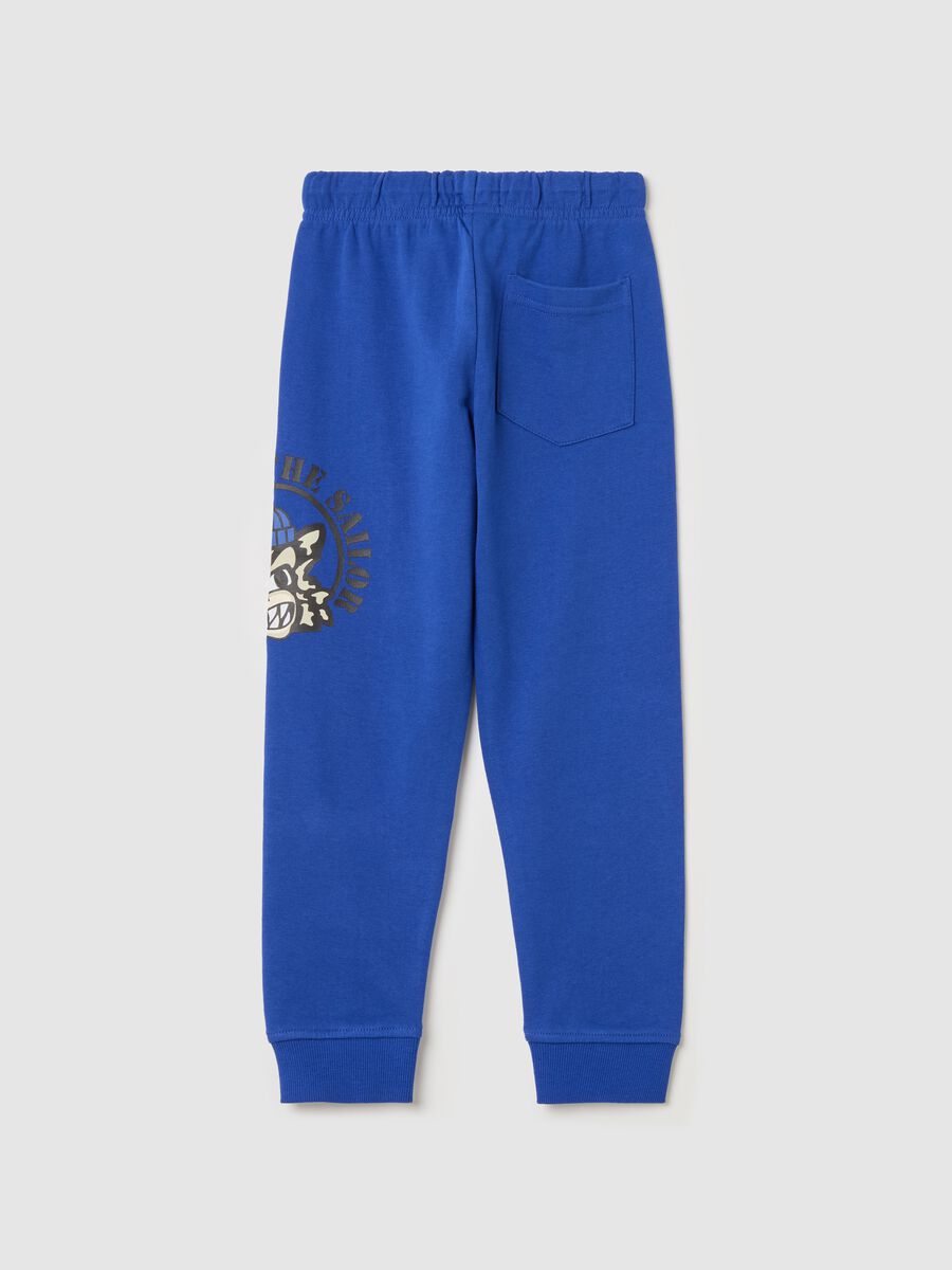 Fleece joggers with drawstring and print_1