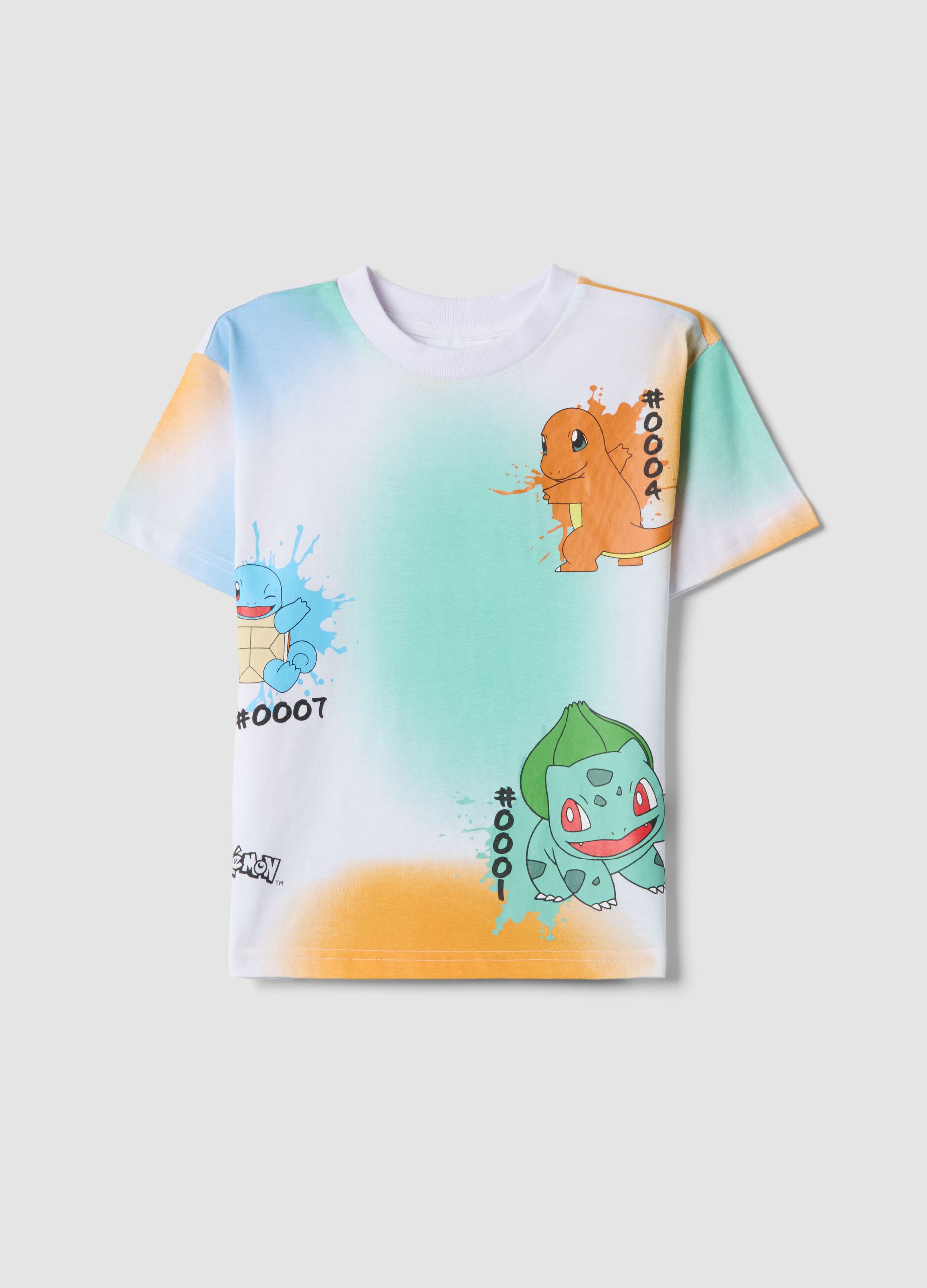 Multicolour pure cotton kids' T-shirt with Pok&eacute;mon, regular fit