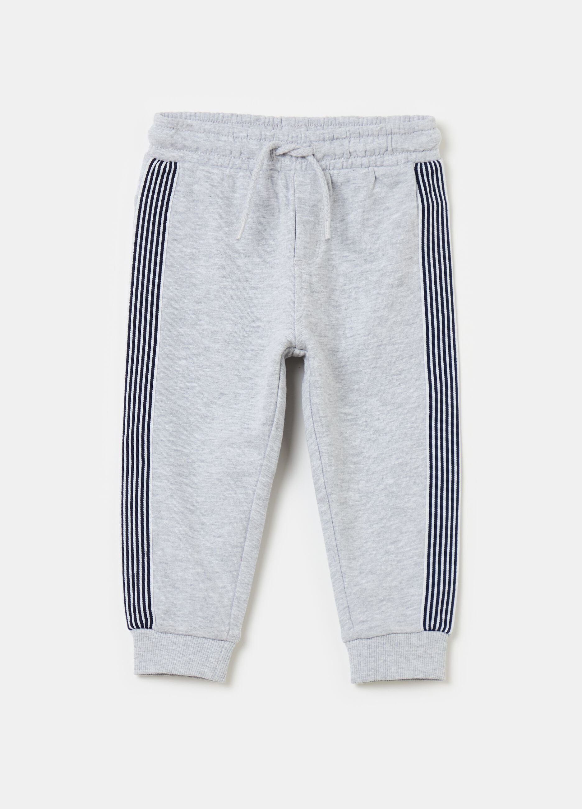 Fleece joggers with side bands