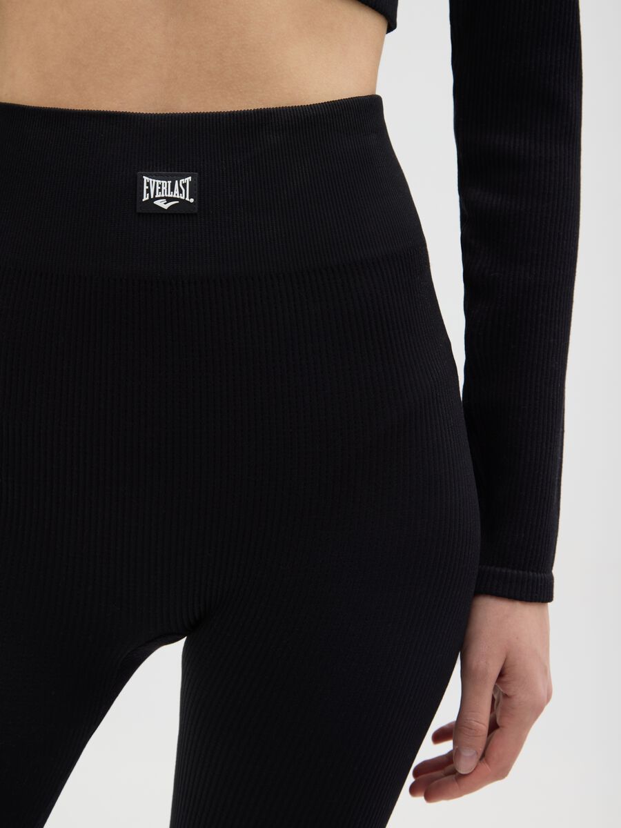 Leggings in tessuto elasticizzato neri regular fit_3