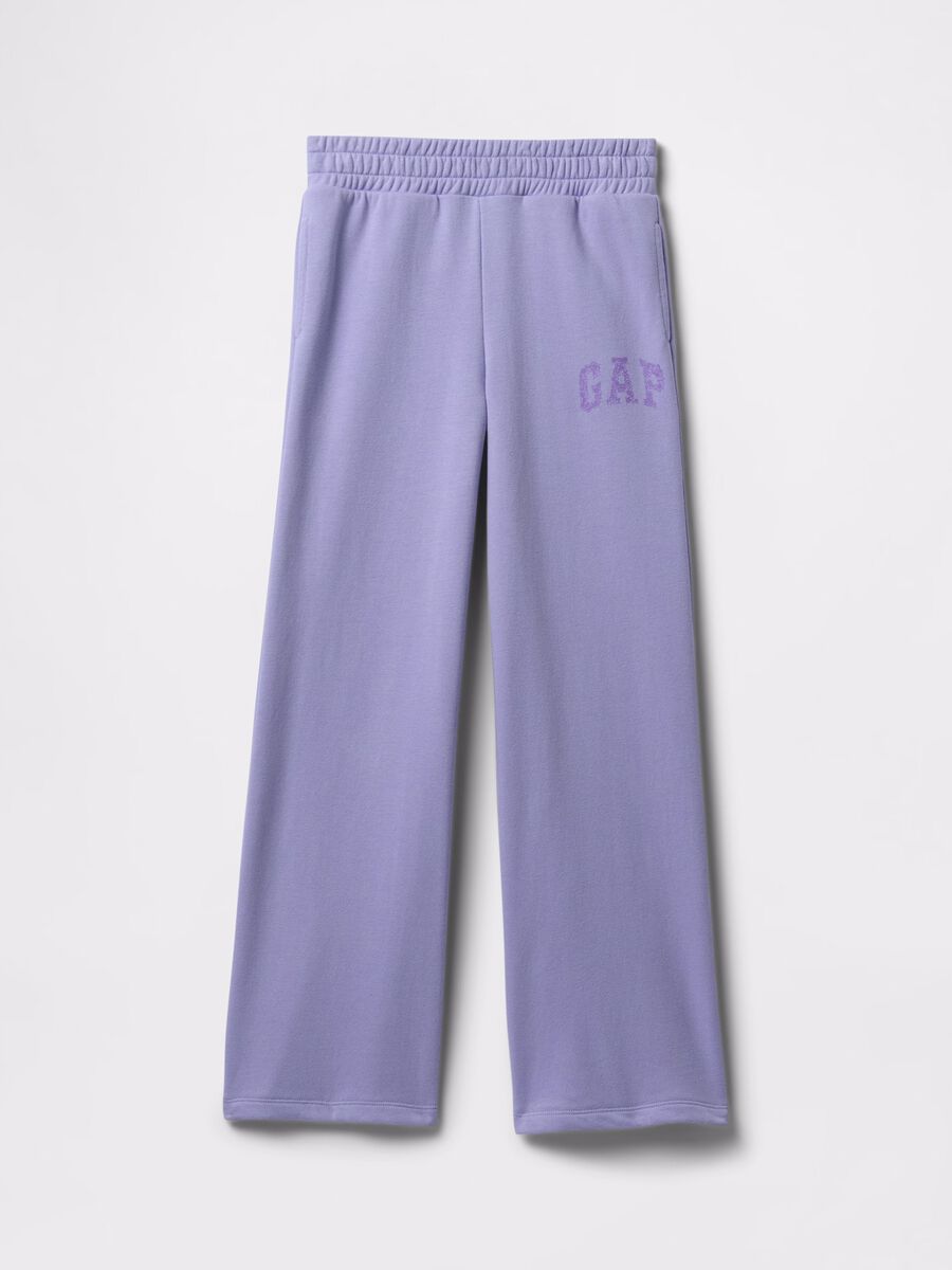 Purple wide-leg joggers with logo print_4