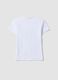 White fitted pure cotton T-shirt with Six Seven front print_5