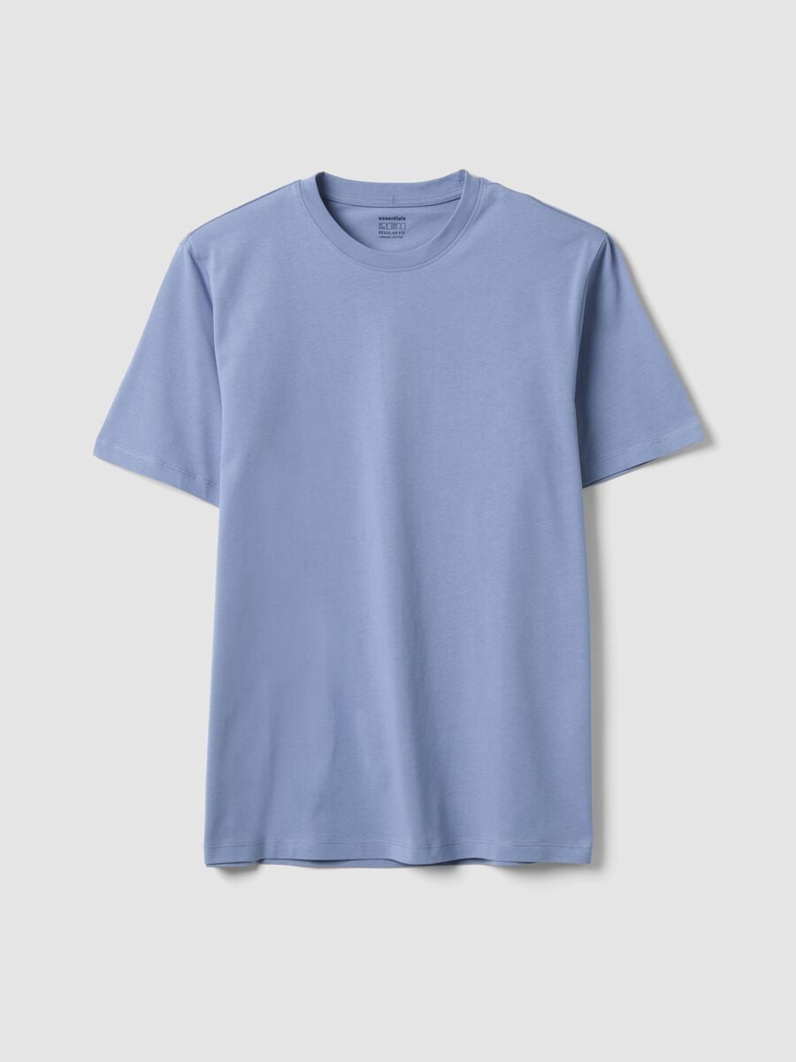 T-shirt blu in puro cotone organico jersey regular fit_4