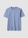 Blue regular-fit T-shirt in pure organic cotton jersey_4