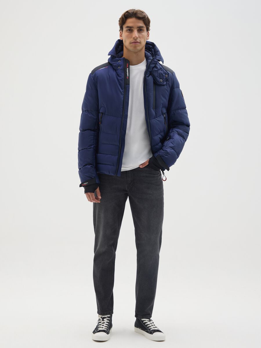 Blue padded jacket regular fit_1