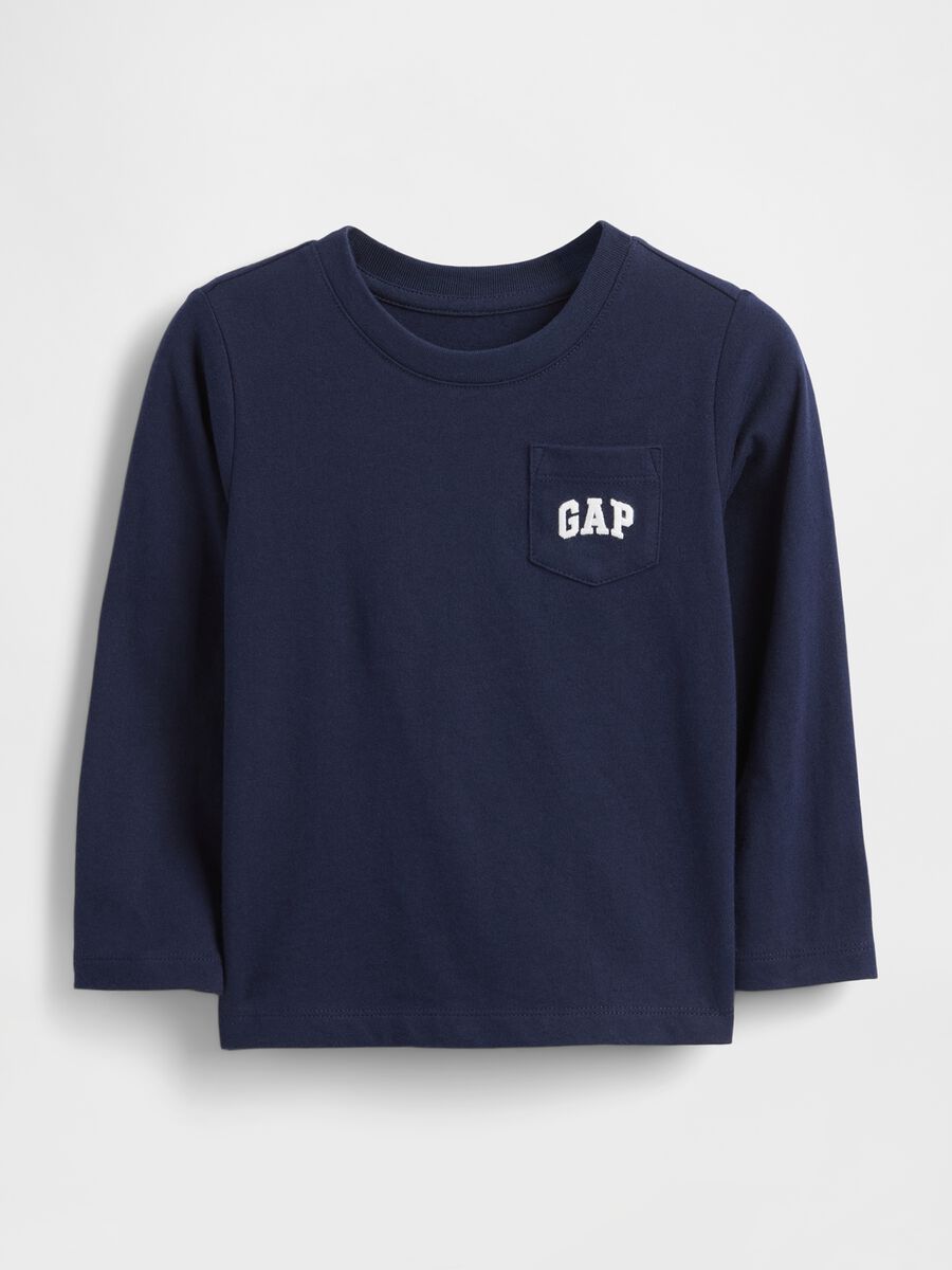 Long-sleeved Blue Cotton Shirt_0