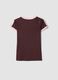 Brown pure cotton V-neck T-shirt with front print_2