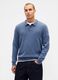Blue wool and polyamide blend pullover_0