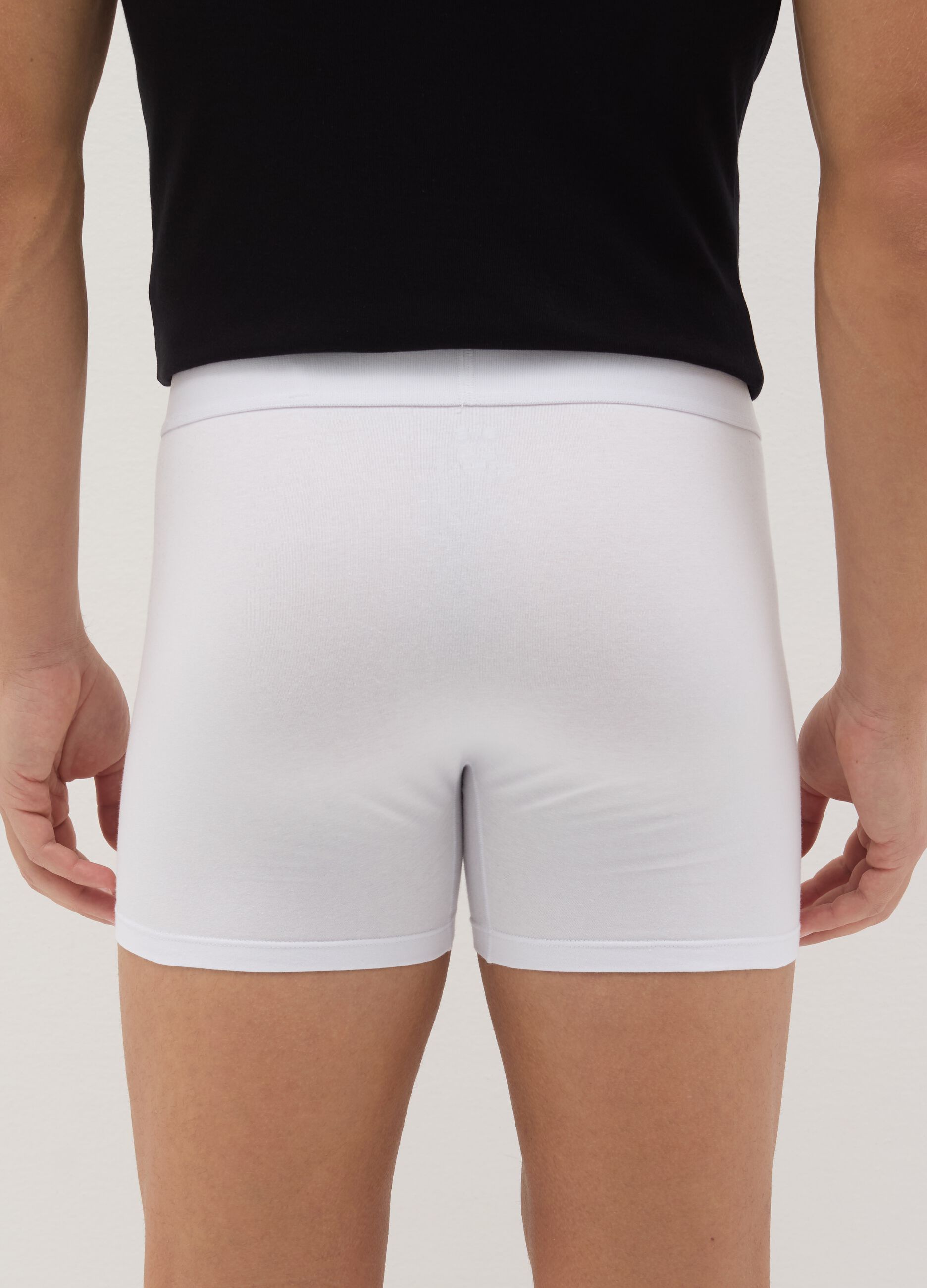 Midi boxer shorts in stretch cotton