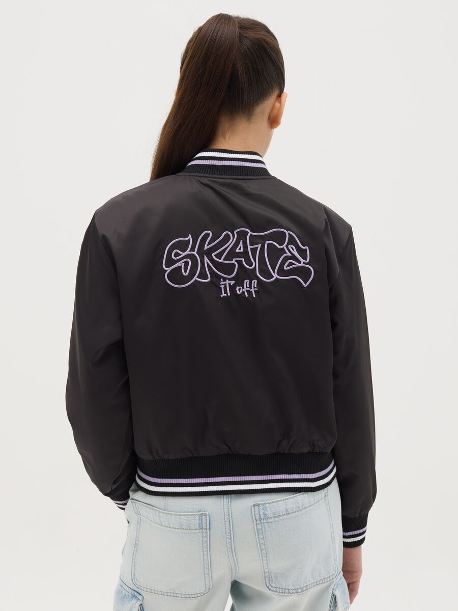 Bomber jacket with "Skate it Off" embroidery_2