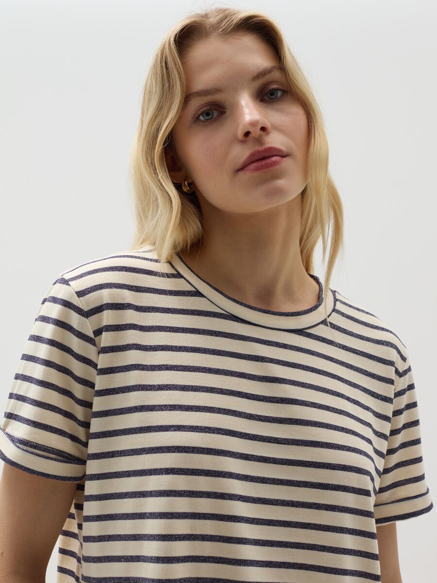 T-shirt with thin stripes and lurex_0