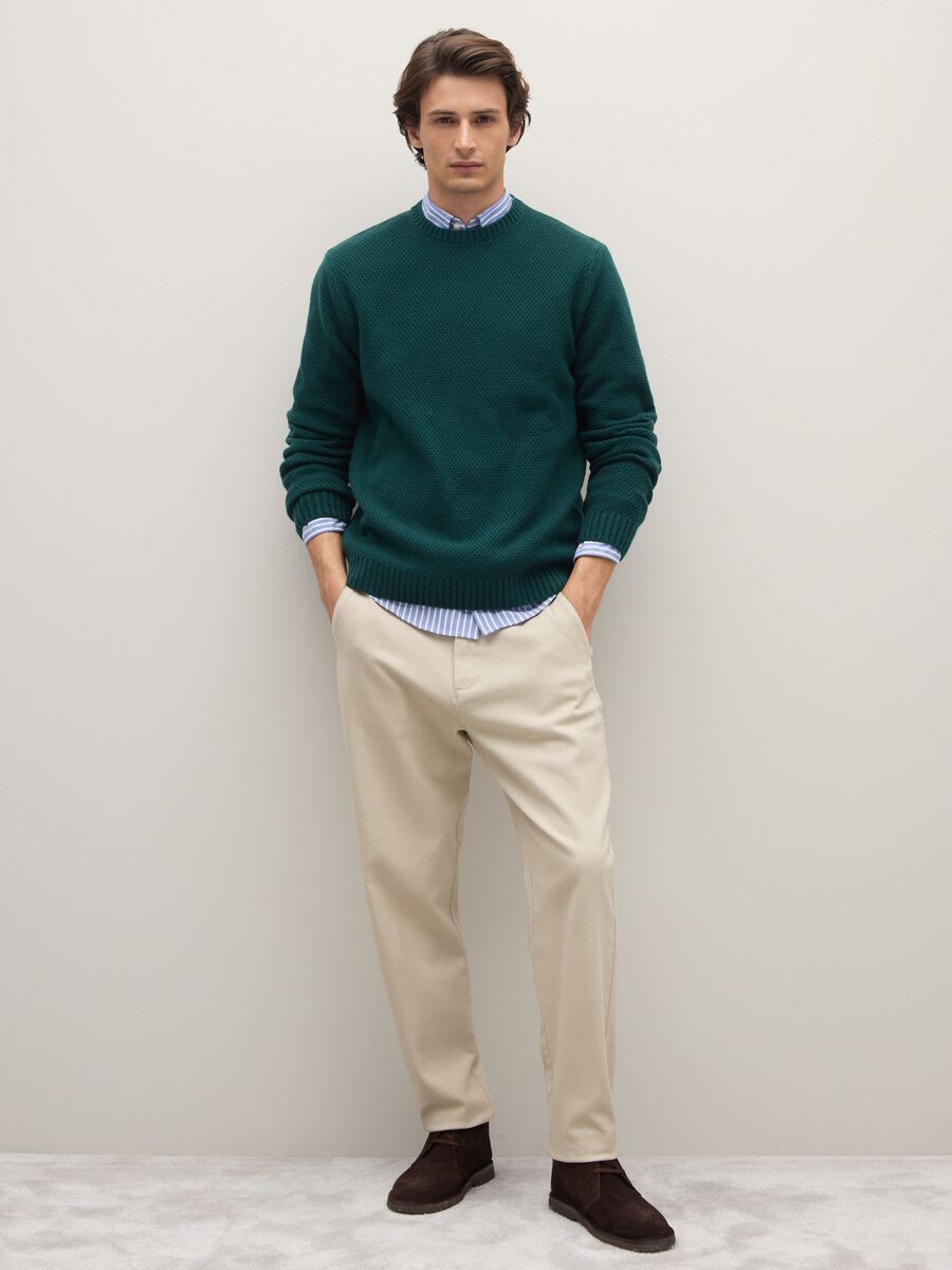 Green Pure Wool Regular Fit Jumper_1