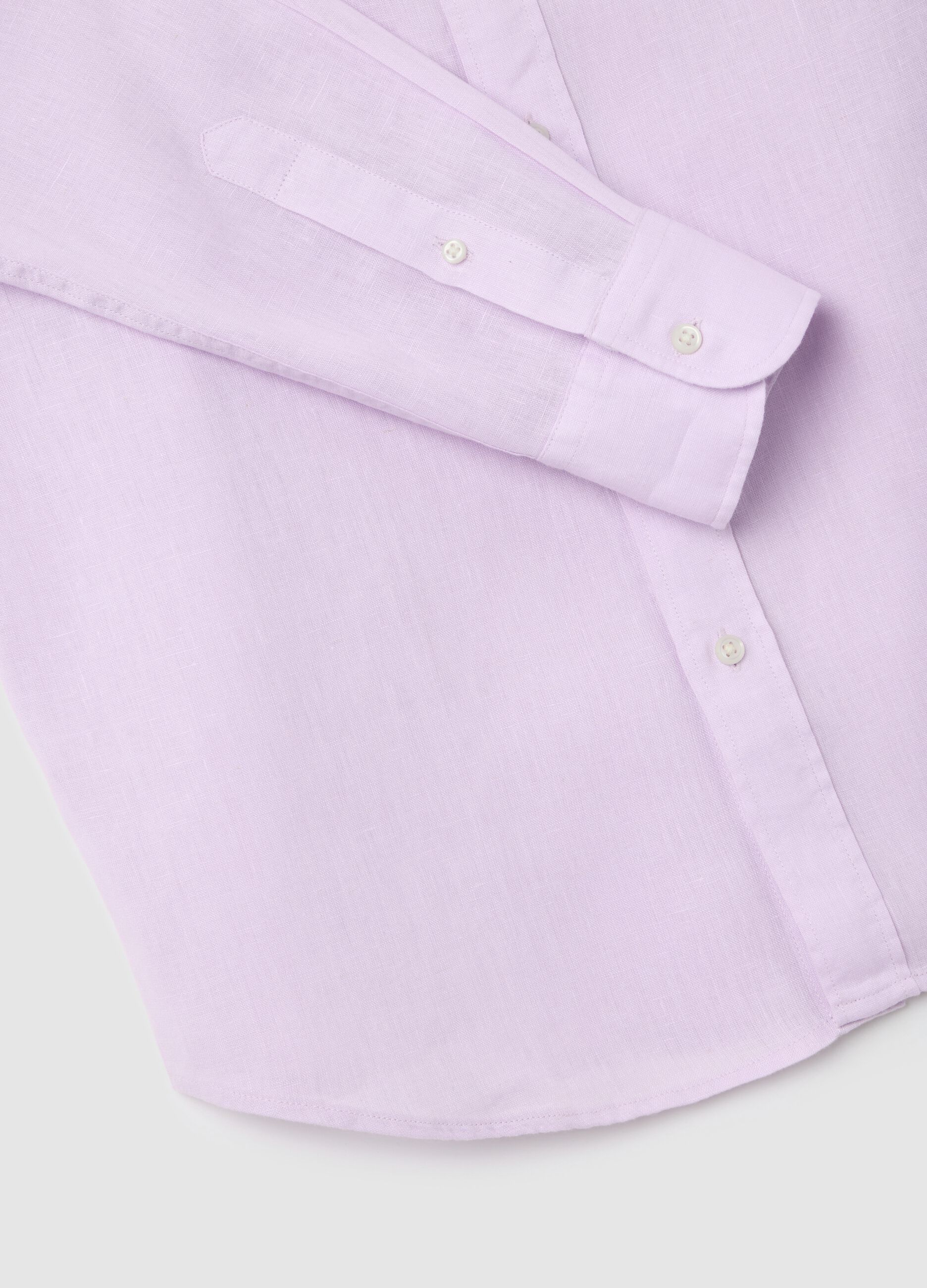 Purple Regular Linen Shirt Piombo