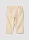Beige linen and cotton blend chino trousers for toddler with regular fit_0